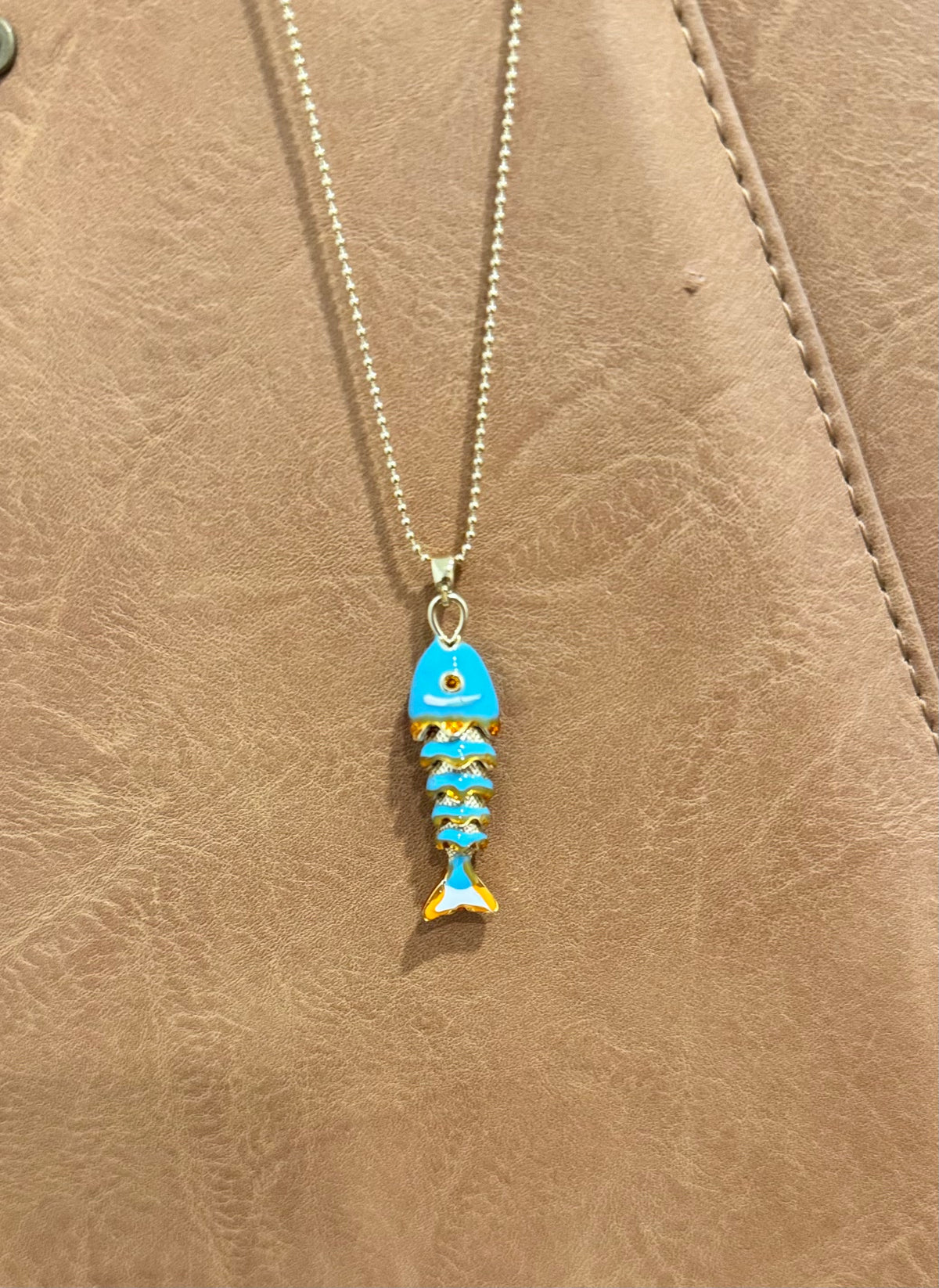 Fish Necklace Blue