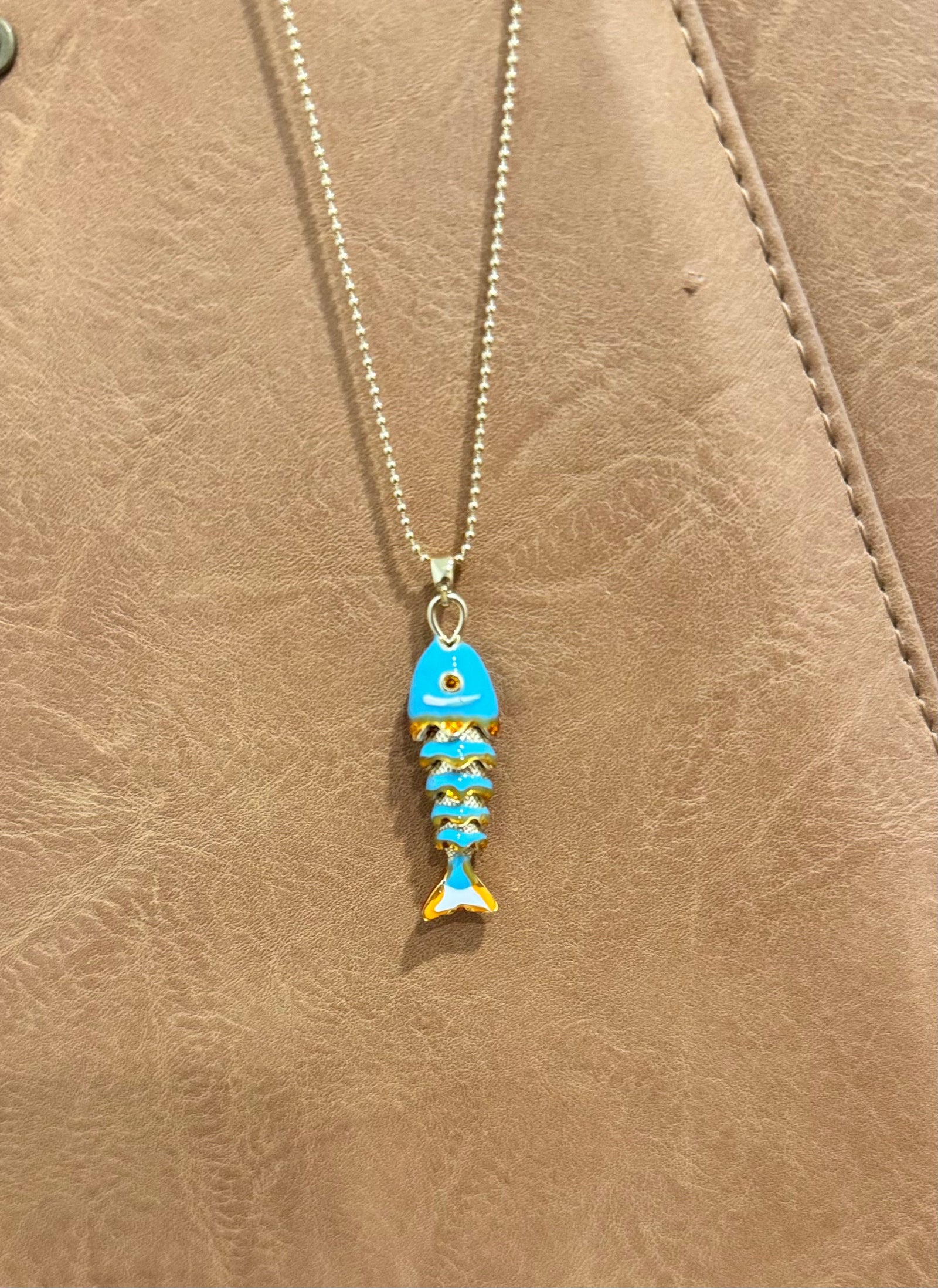 Fish Necklace Blue