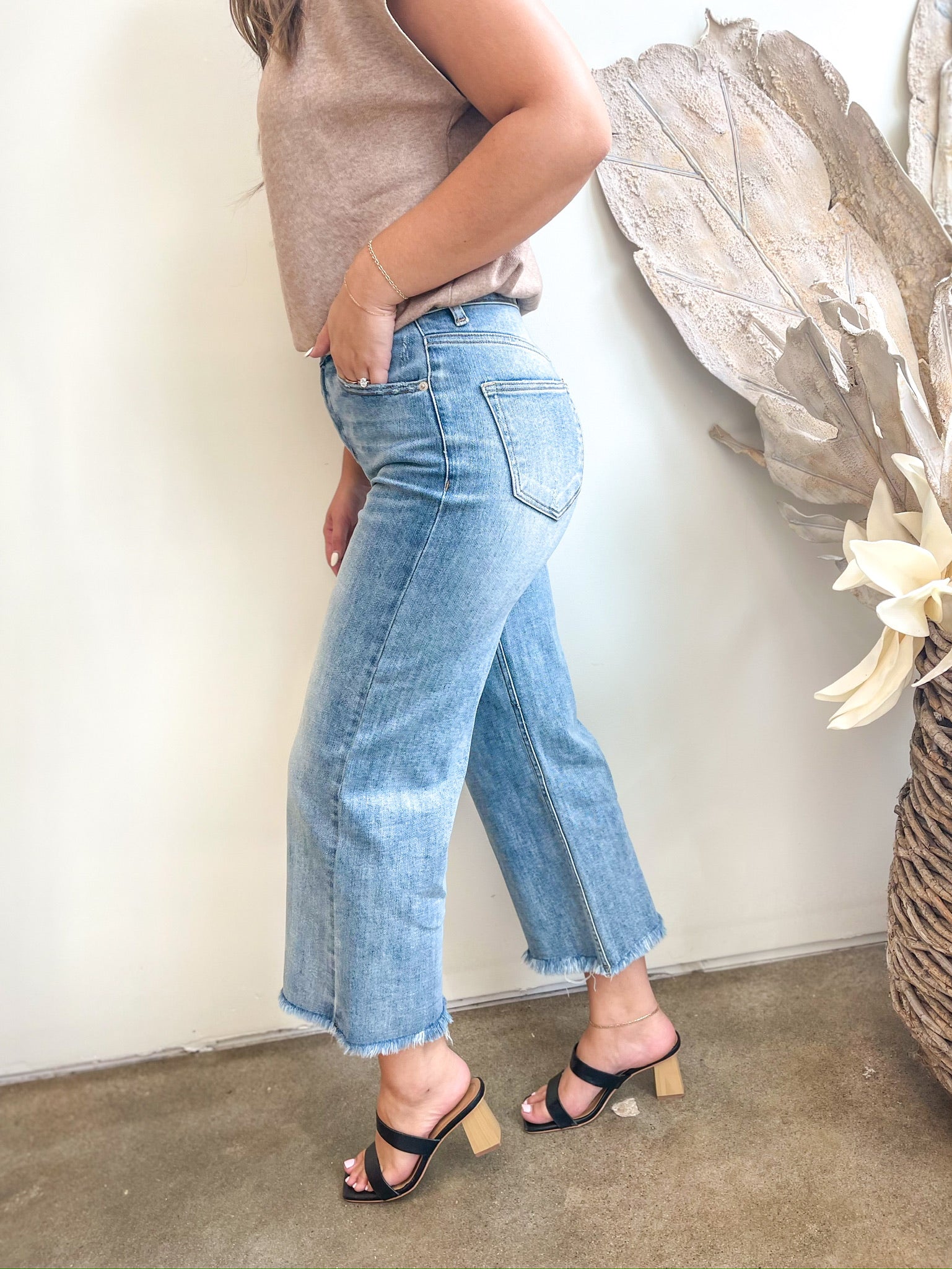 Penny High Rise Ankle Wide Jeans