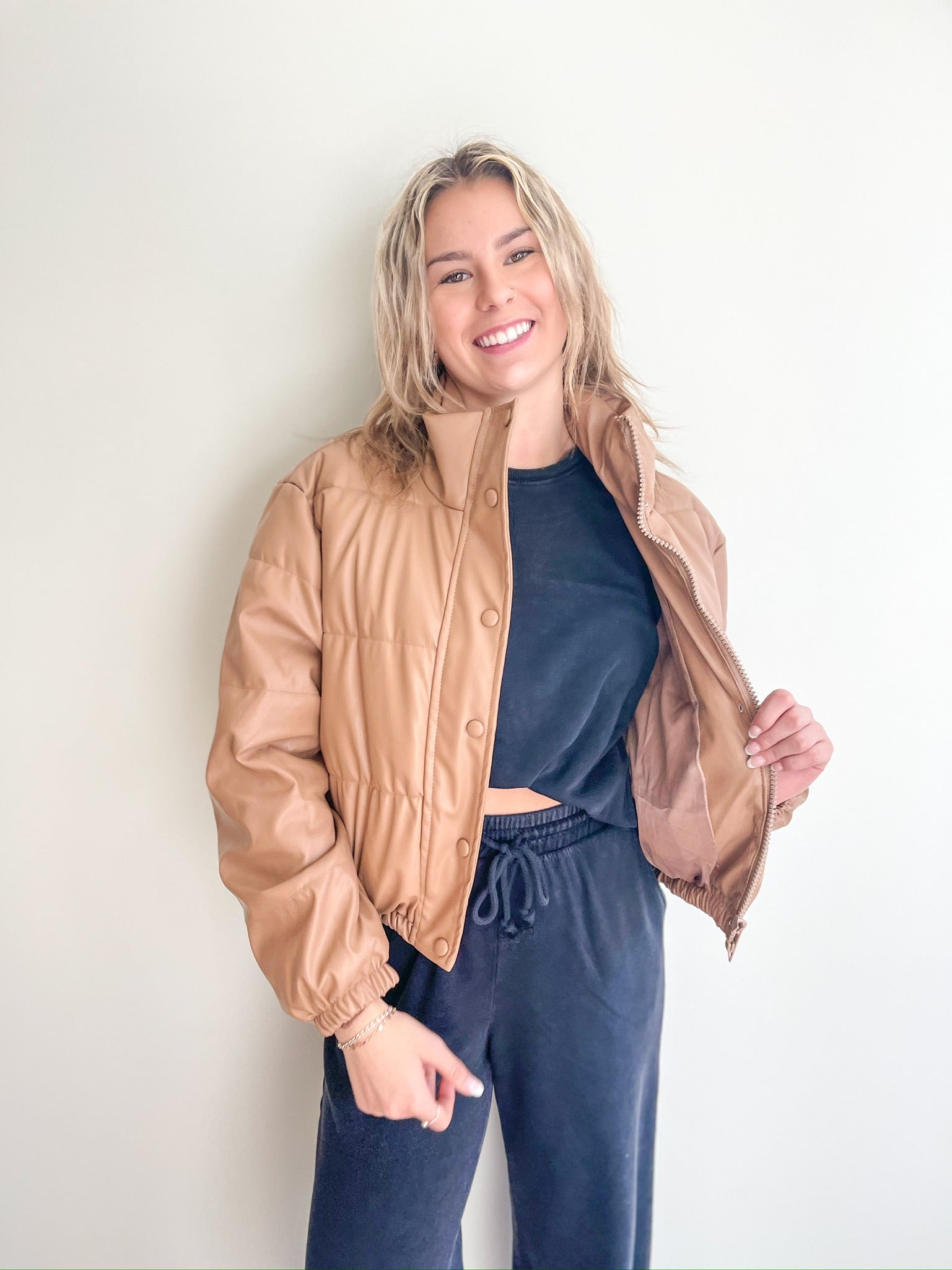 Ally Hooded Padded Denim Jacket - Shanty Boutique