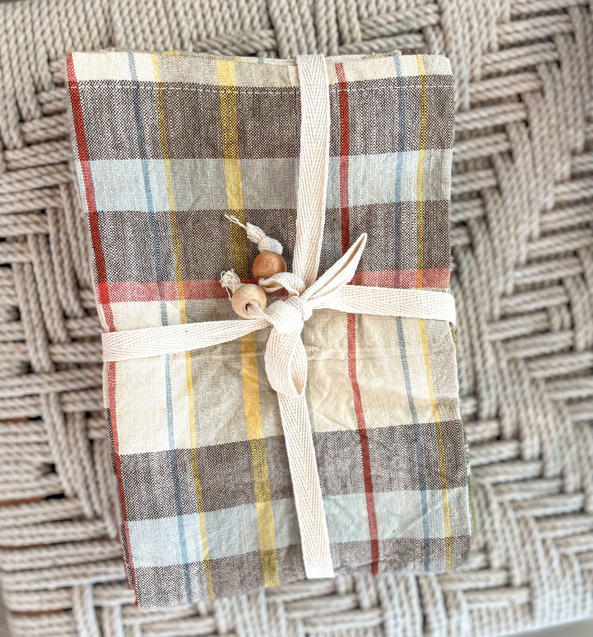 Cotton Plaid Tea Towel Set/3