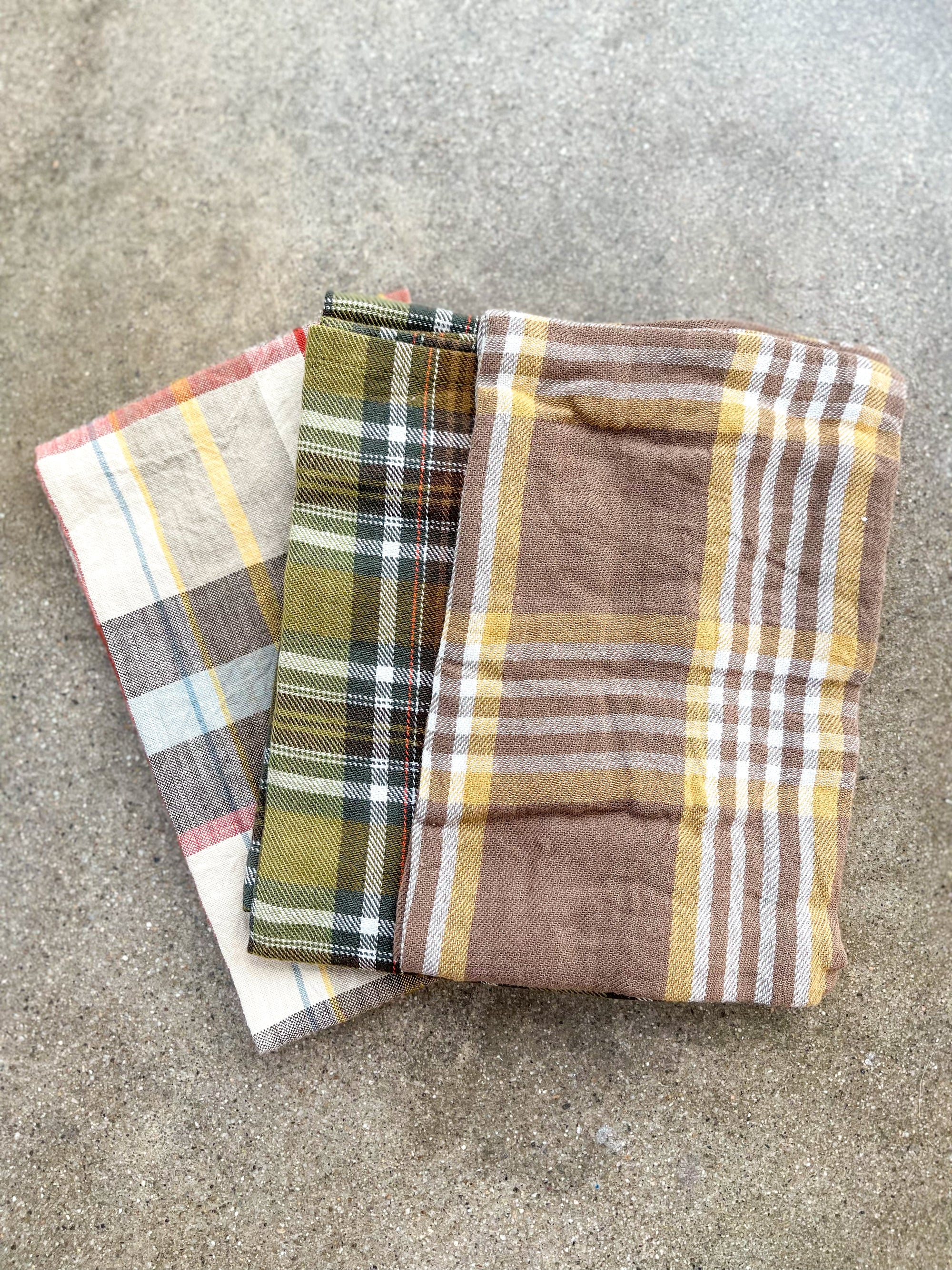 Cotton Plaid Tea Towel Set/3