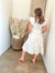 Karrie  Tiered Midi Dress, Off White