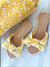 Rachael Striped Canvas Bow Sandal, Yellow