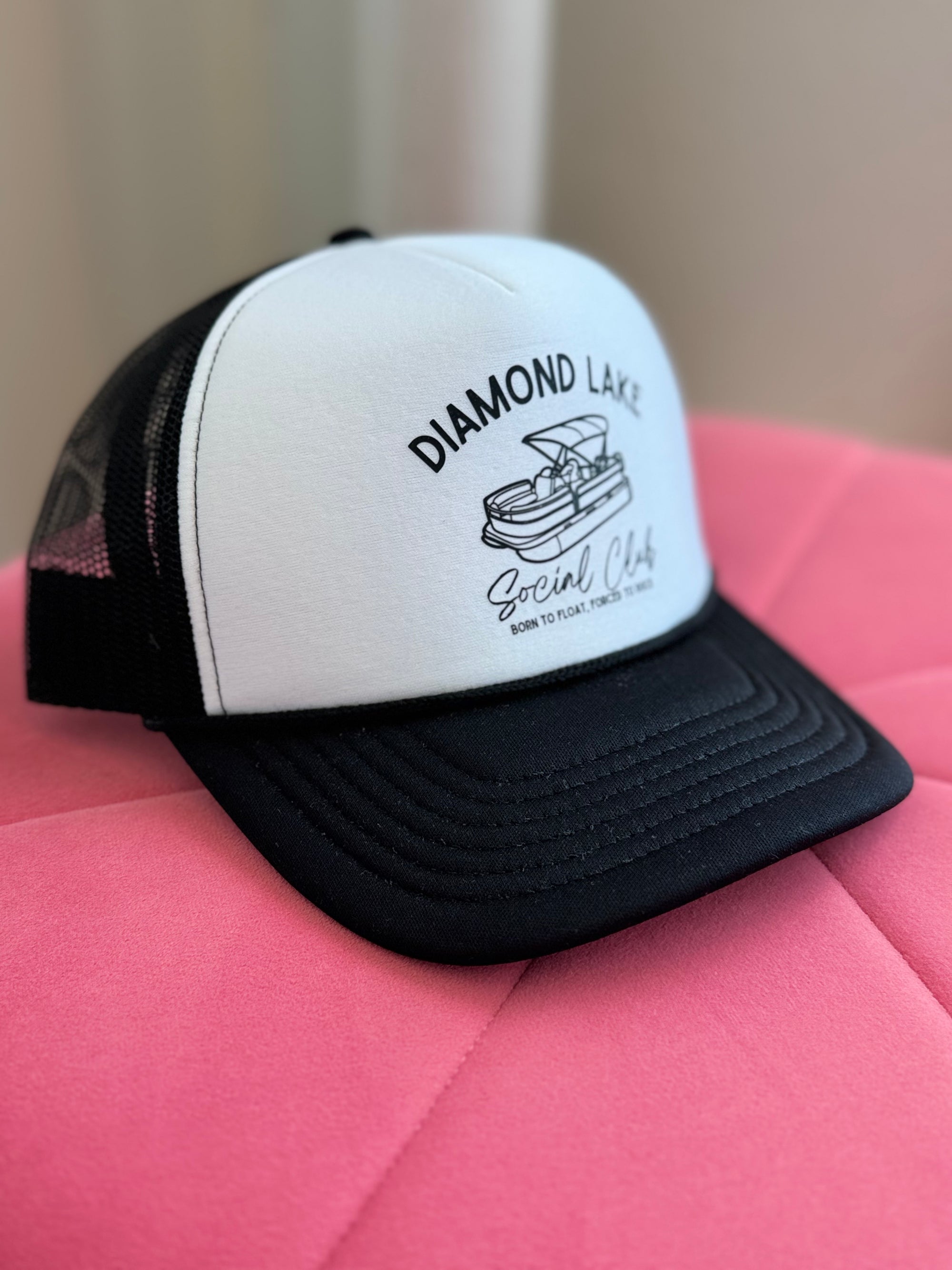 Diamond Lake Trucker Hat Black