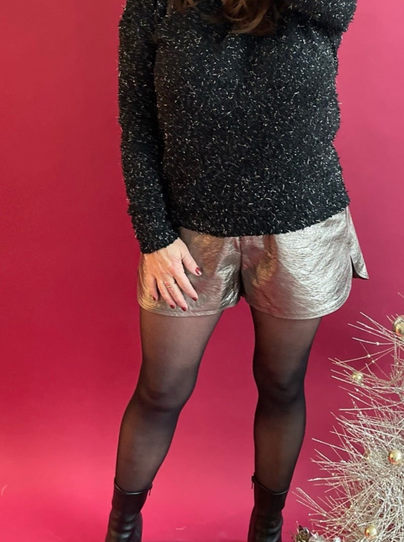 Vale Metallic Shorts, Gun Metal