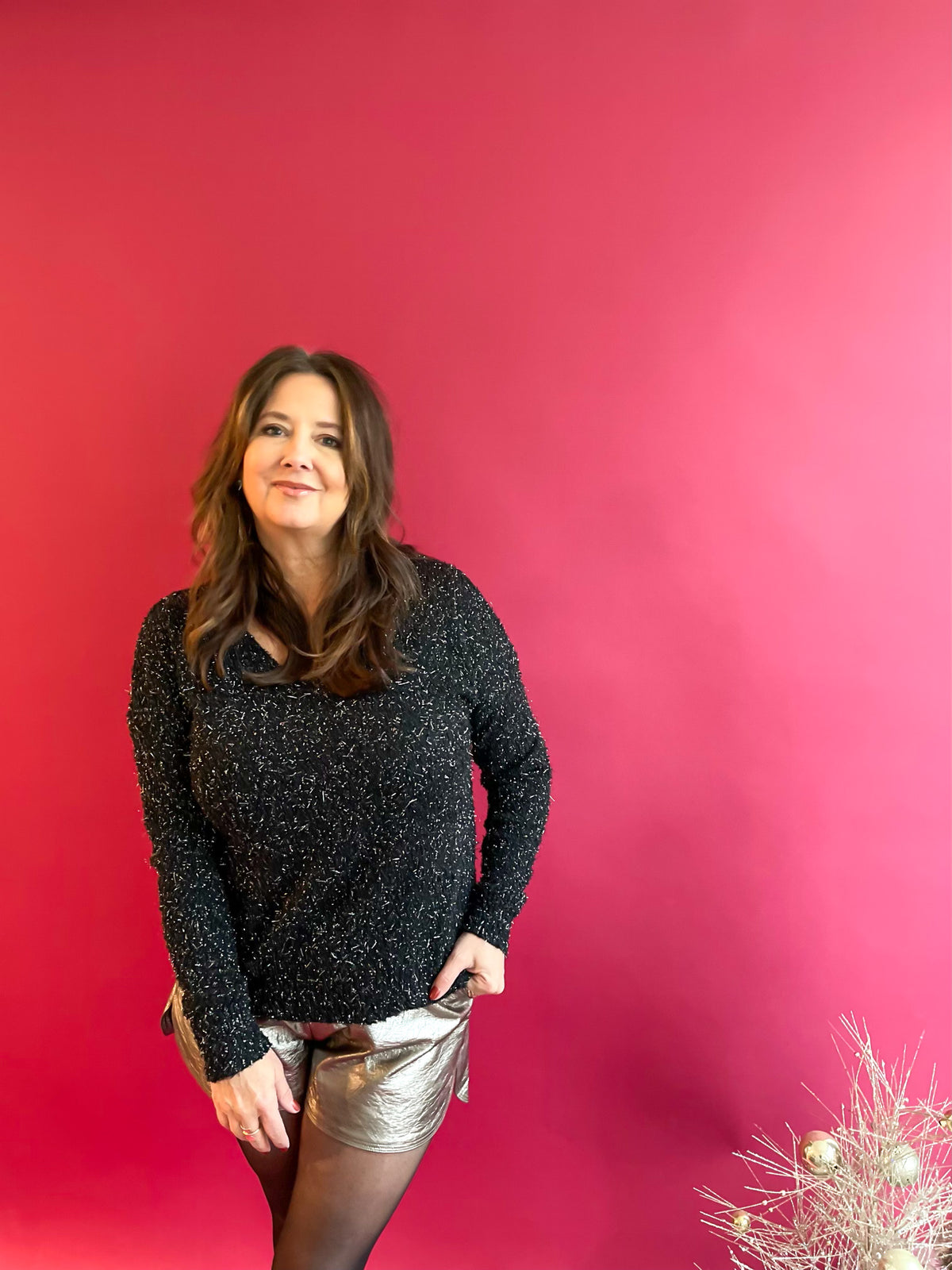 Vale Metallic Shorts, Gun Metal