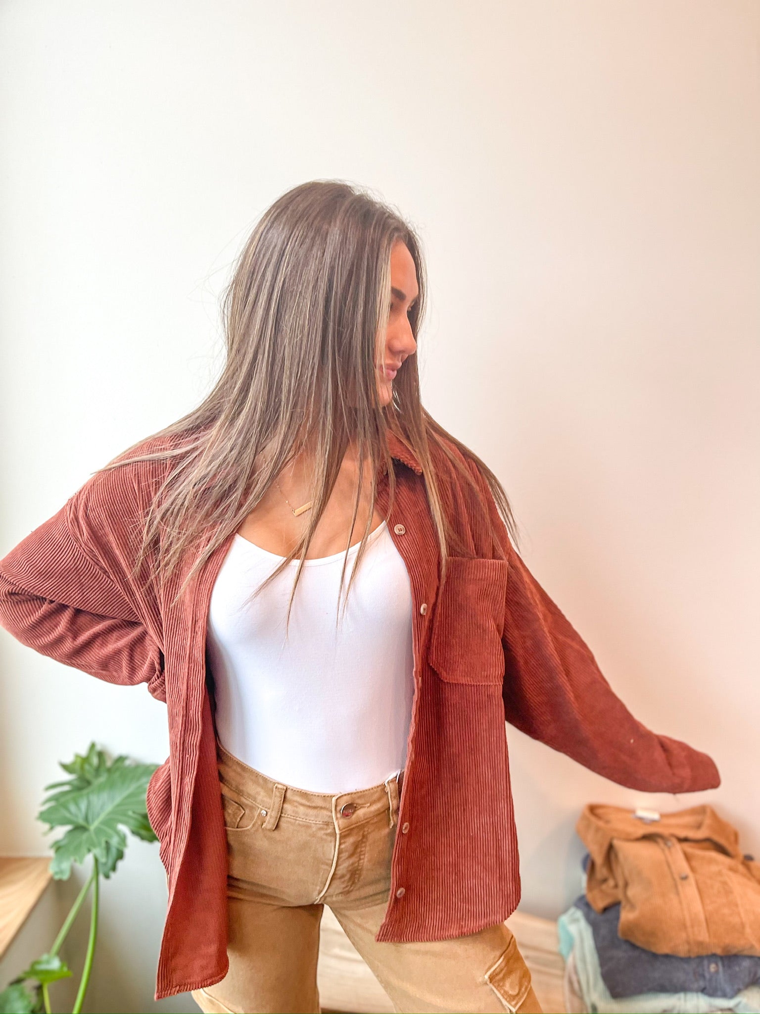 Bf button down Shirt, Brick