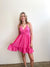 Jillian Lattice Back Mini Dress, Fuchsia