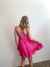 Jillian Lattice Back Mini Dress, Fuchsia