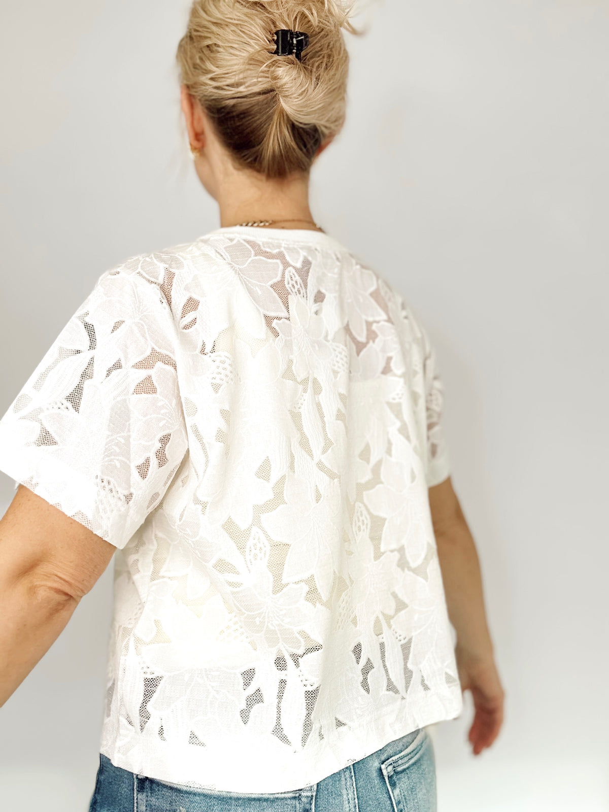 Leah Lace Floral T-Shirt