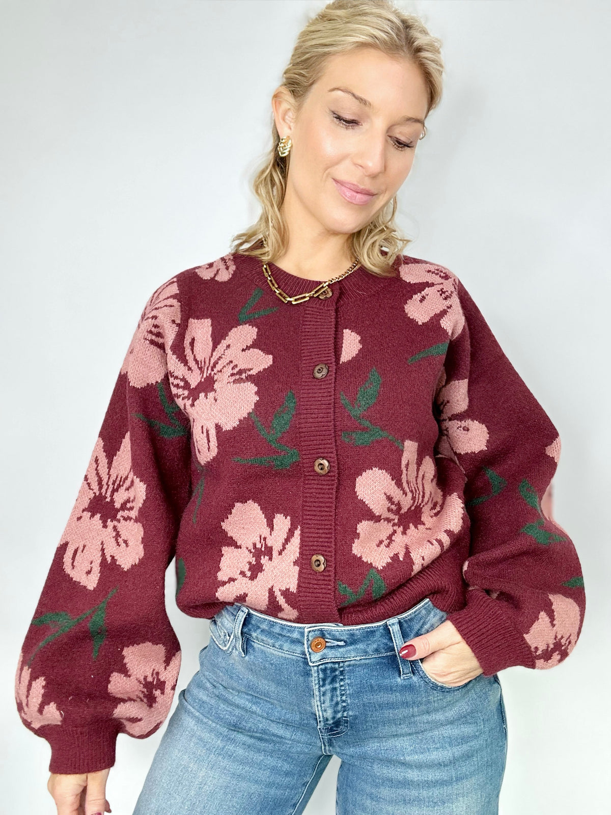 Clara Floral Intarsia Knit Sweater