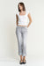 Kim Mid Rise Cuffed Straight Leg Jeans