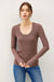 Petra Scoop Neck Long Sleeve Tee Choco