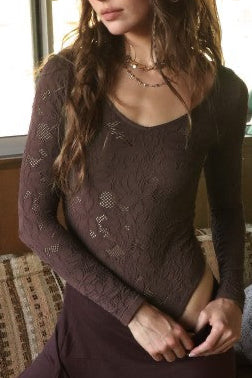 Payton Lace Bodysuit French Roast