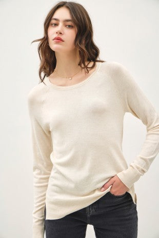 Belinda Raglan Top Oatmeal
