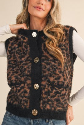 Dalene Leopard Sweater Vest