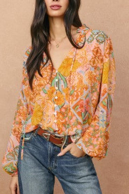 Danica Balloon Shirring Blouse