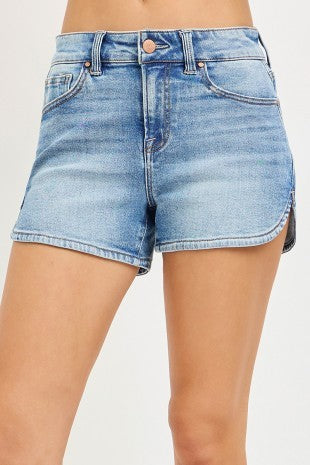 Mia High Rise Round Hem Shorts