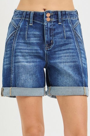 Eileen High Rise Seamed Roll Up Shorts