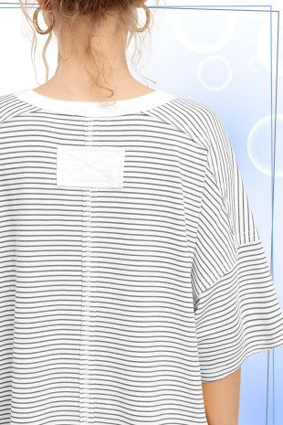 Julianna Stripe Top Black