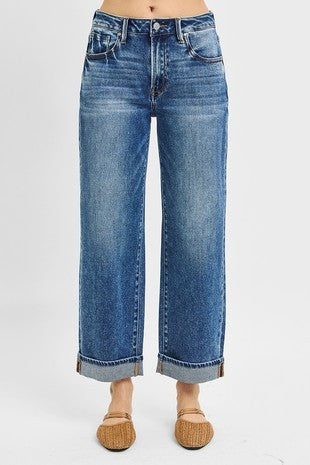 Brynn Mid Rise Ankle Boyfriend Cuffed Jeans