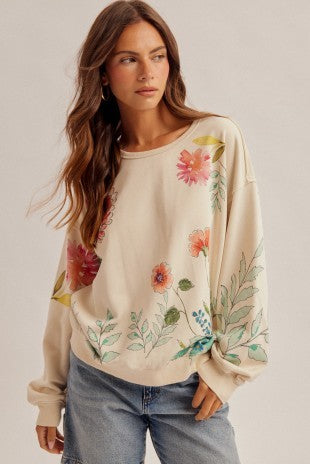 Barb Botanic Garden Print Sweatshirt