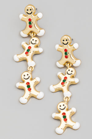 Gingerbread Man Dangle Earrings