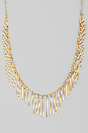 Dainty Bar Fringe Chain Necklace