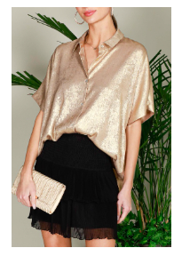 Victoria Metallic Blouse Gold