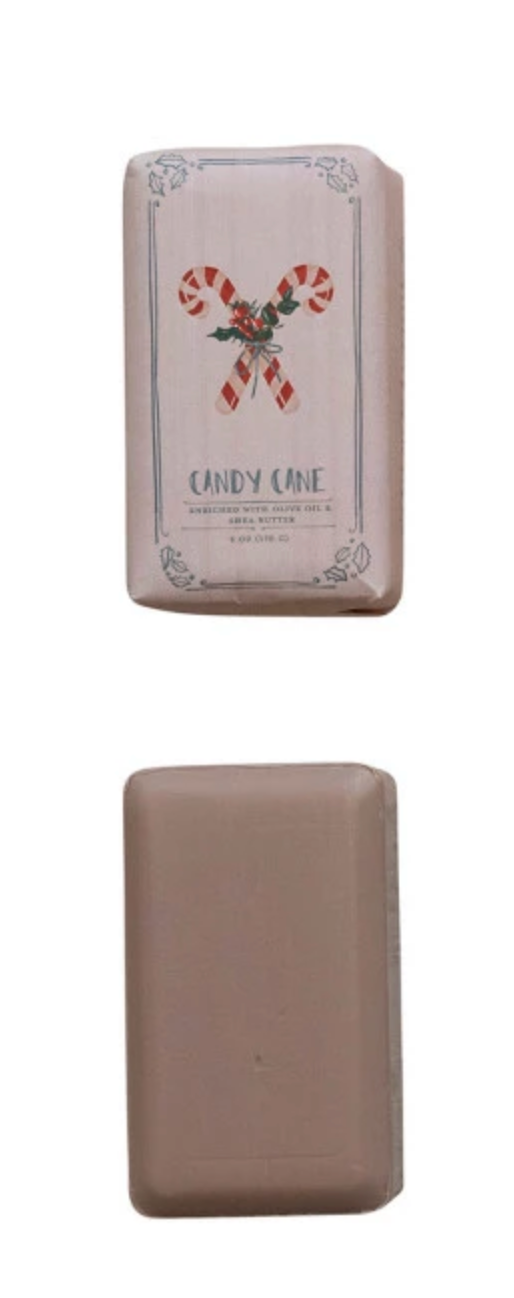 Candy Cane Scented Olive Oil & Shea Butter Milled Bar Soap