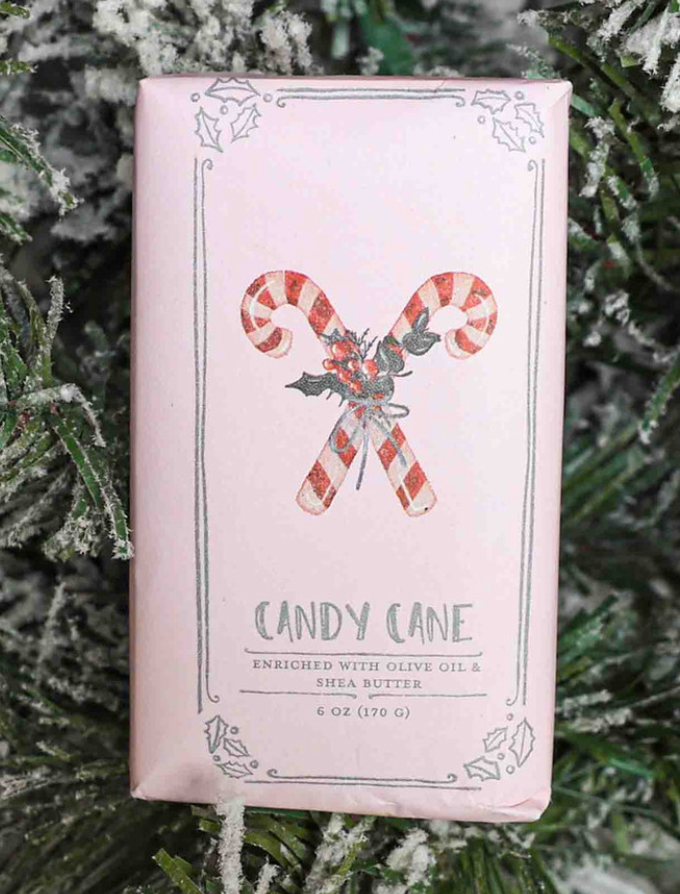 Candy Cane Scented Olive Oil & Shea Butter Milled Bar Soap