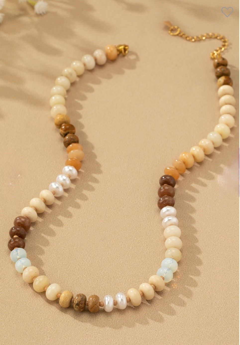 Natural Beaded Agate Necklace