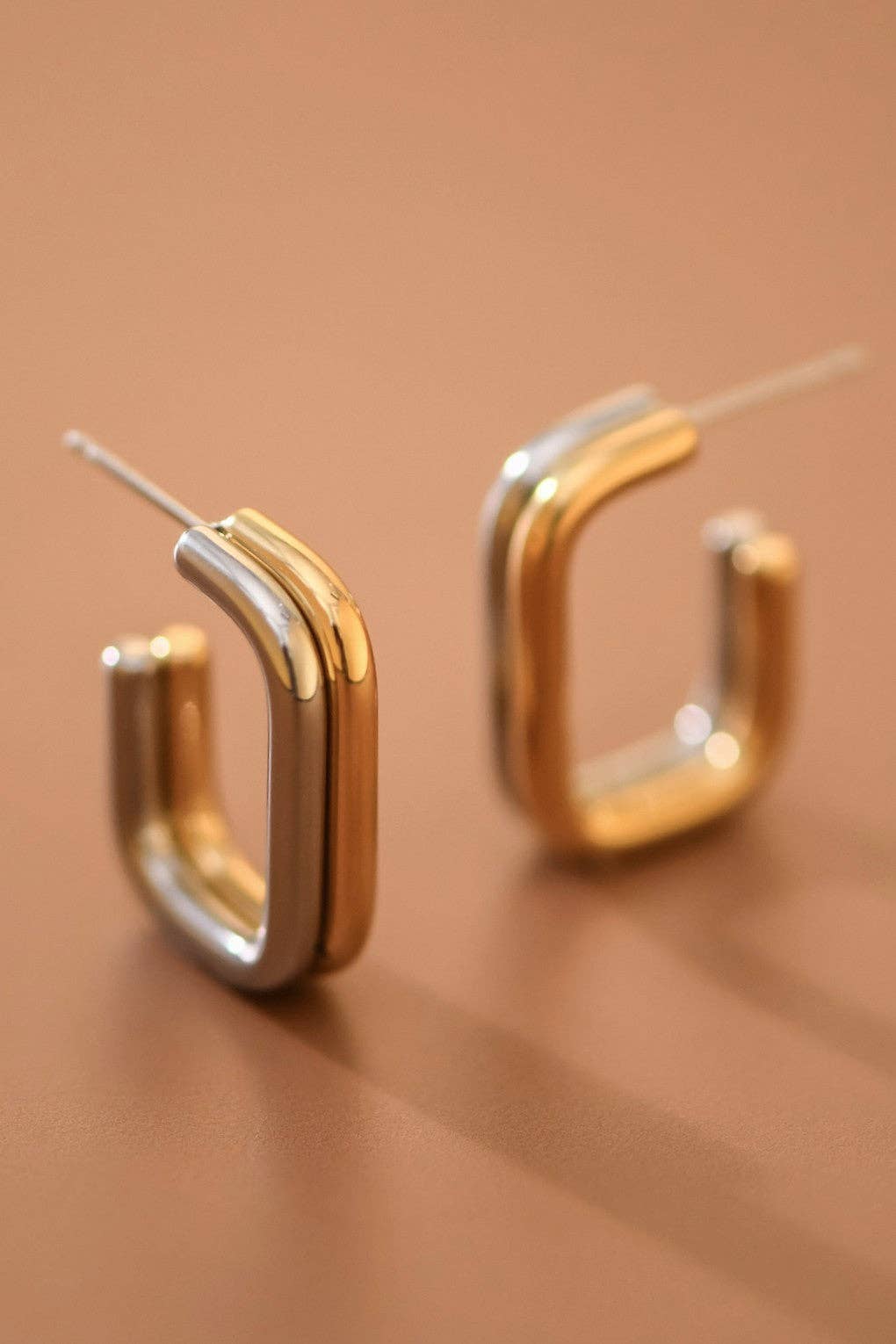 Two Tone Hoop Earrings