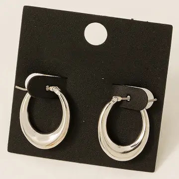 Gold Dipped Mini Oval Pincatch Hoop Earrings