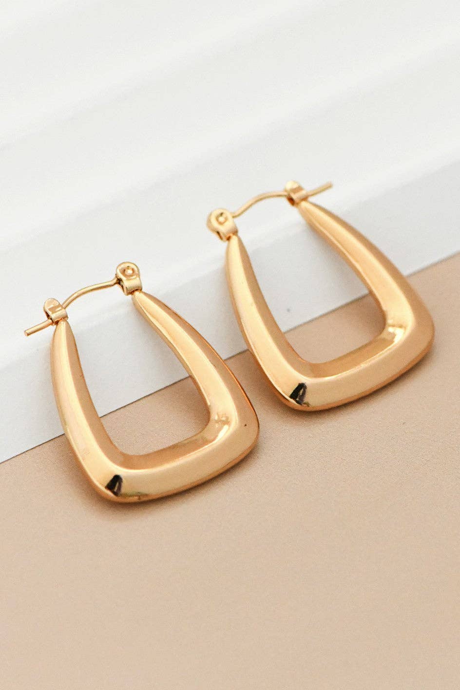 Flat U Hoop Earrings