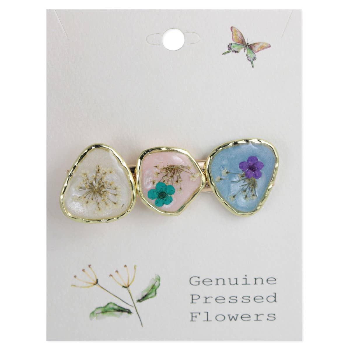 Soft Pastel Dried Flower Barrette