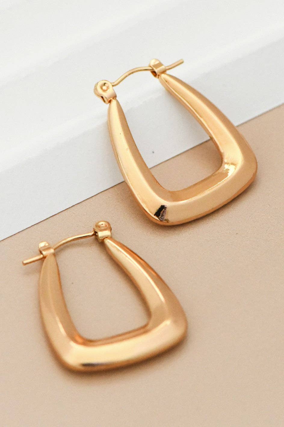 Flat U Hoop Earrings