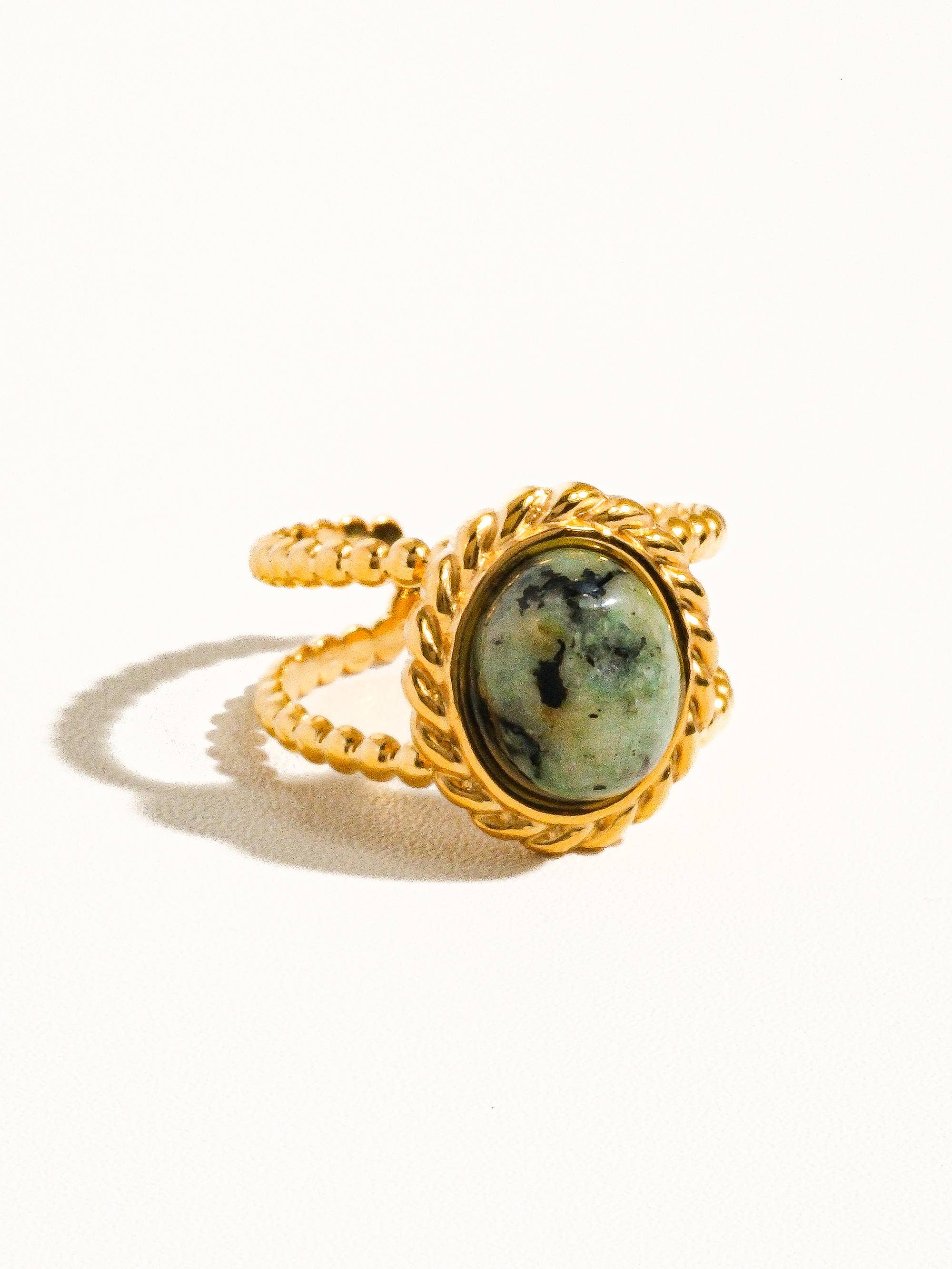 Mica 18K Gold Ring Green