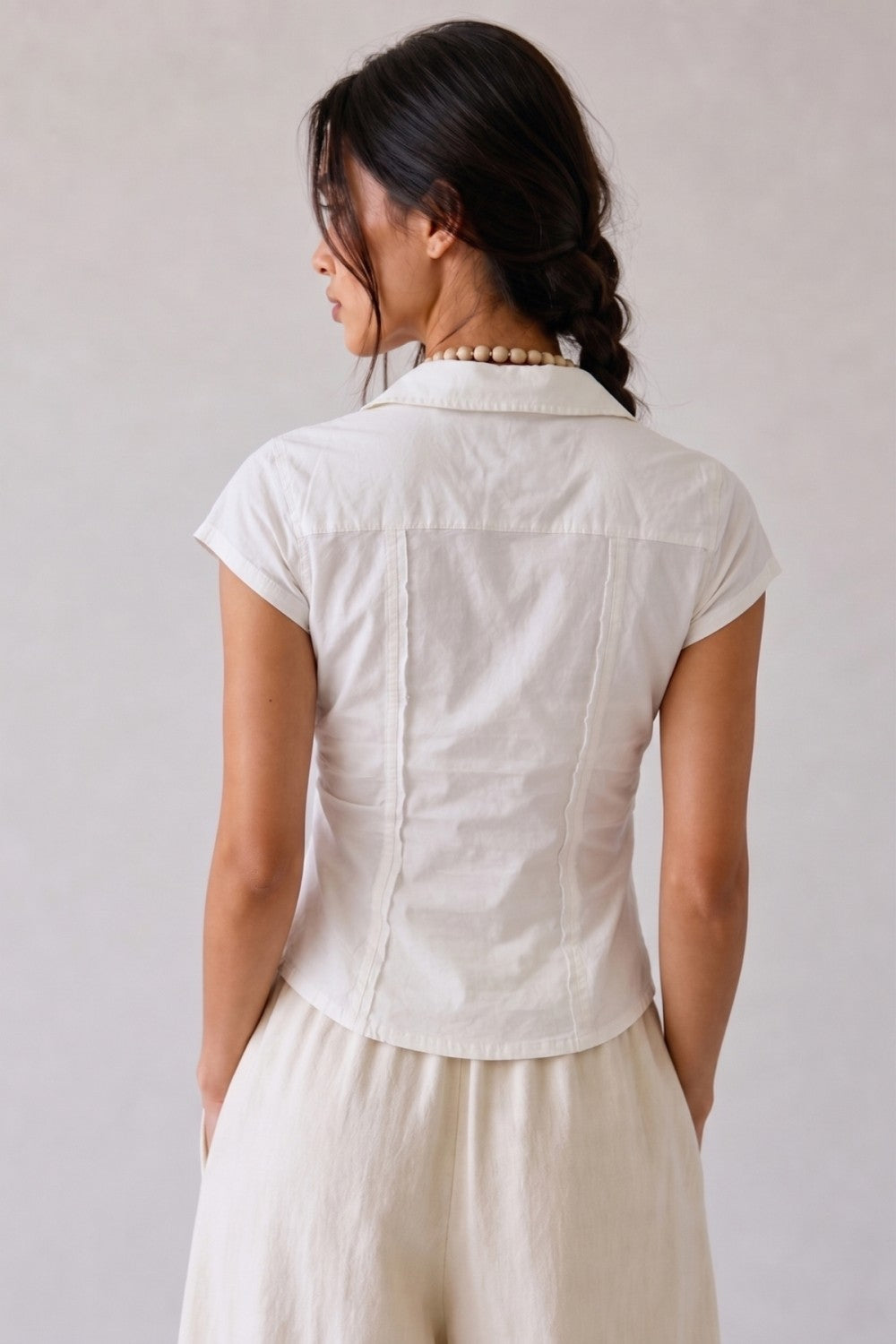 Arianna Ruching Button Down Shirt