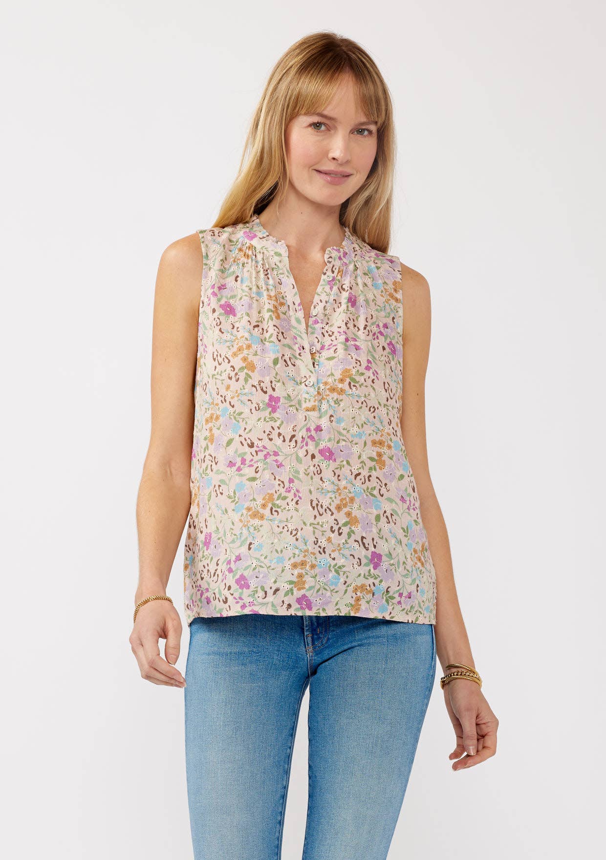 Jo Floral Eyelet Tank