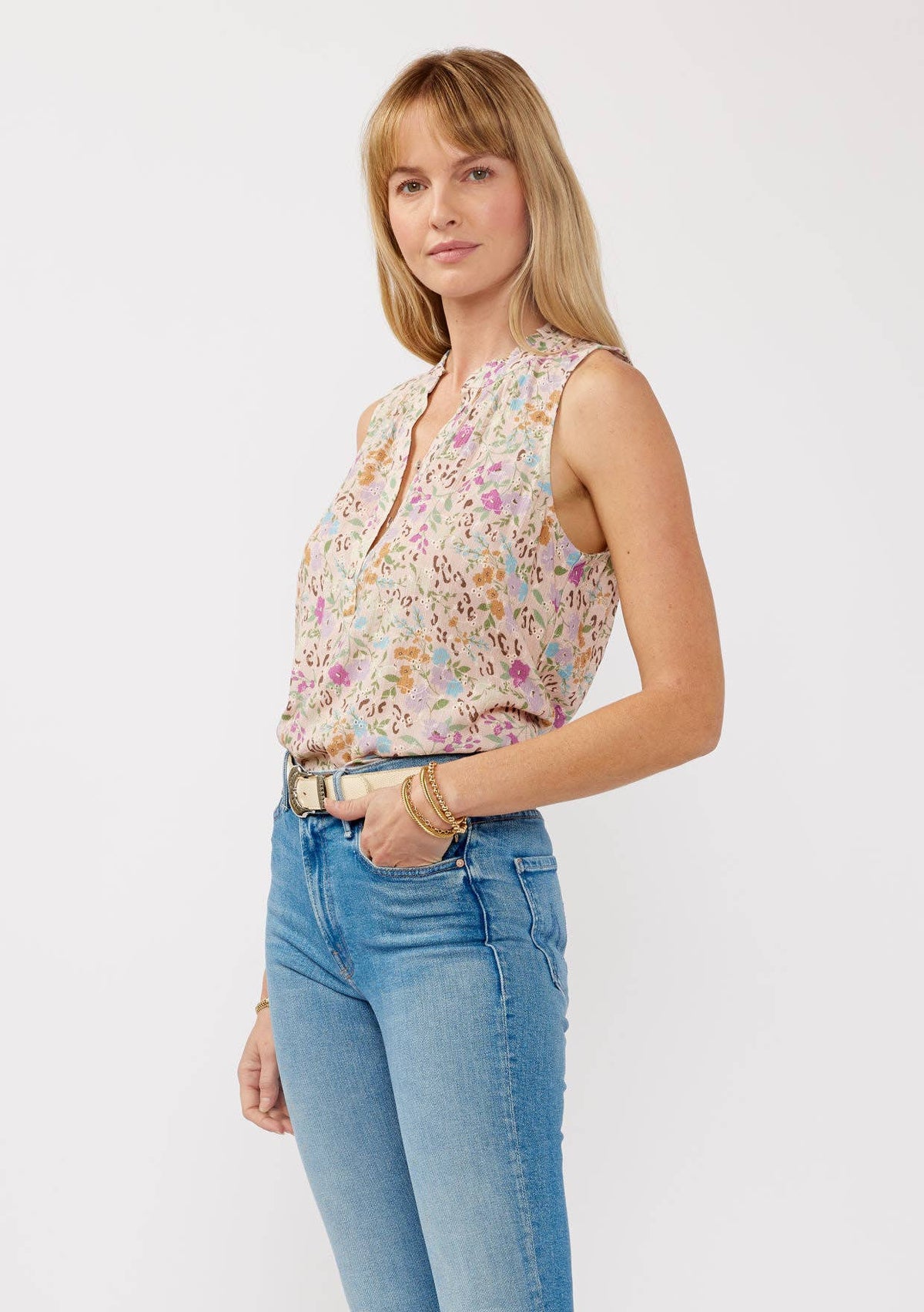 Jo Floral Eyelet Tank