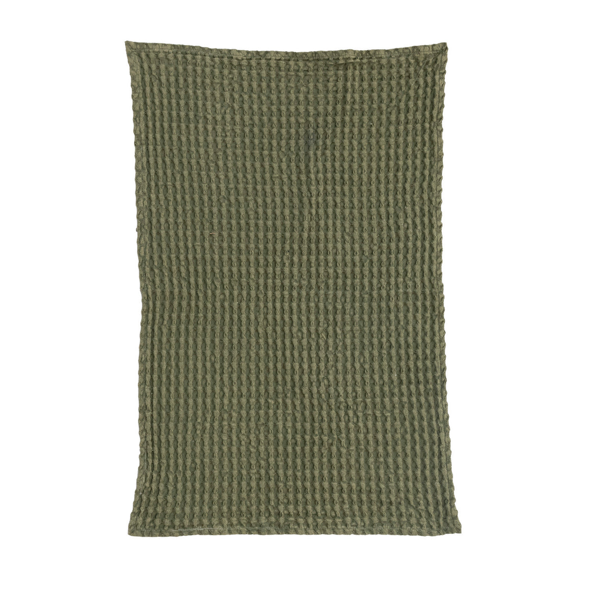 Stonewashed Waffle Weave Tea Towel Green