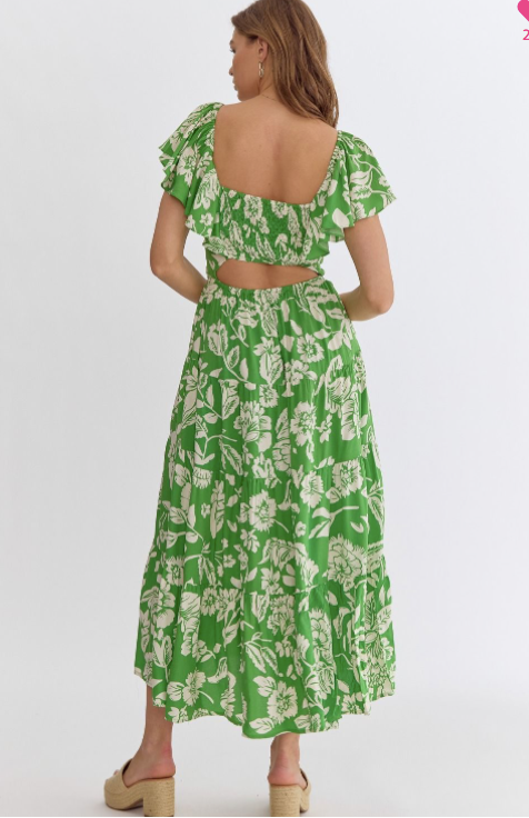 Michelle Floral Dress, Green