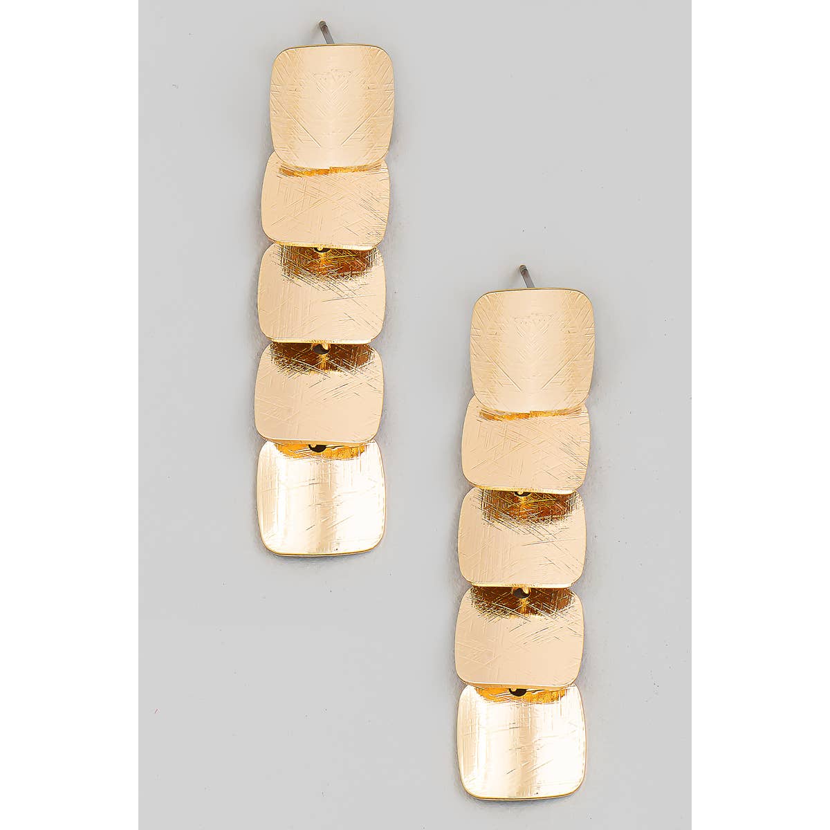 Metallic Square Dangle Earrings Gold