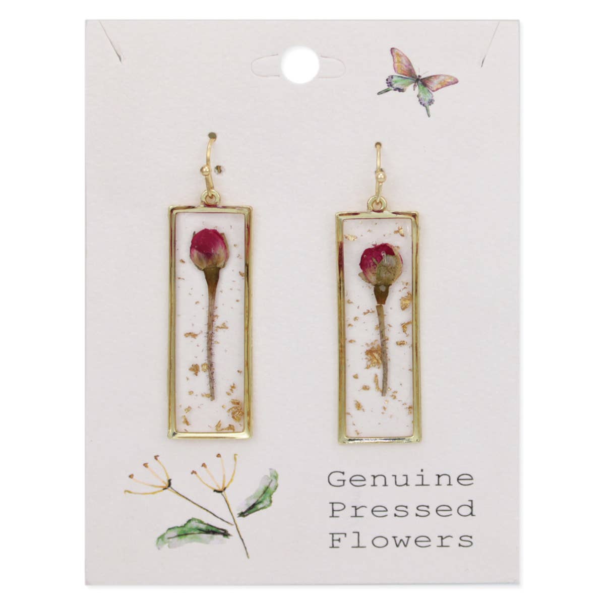 Pink Dried Flower Earrings