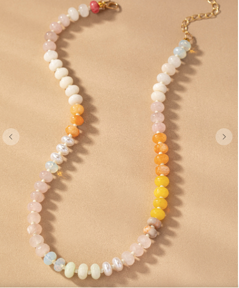Natural Beaded Agate Necklace