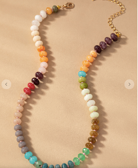 Natural Beaded Agate Necklace