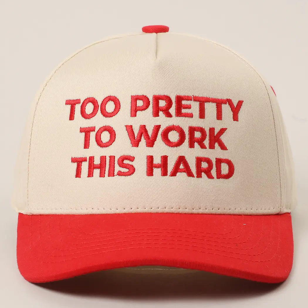 Too Pretty To Work Trucker Hat Red