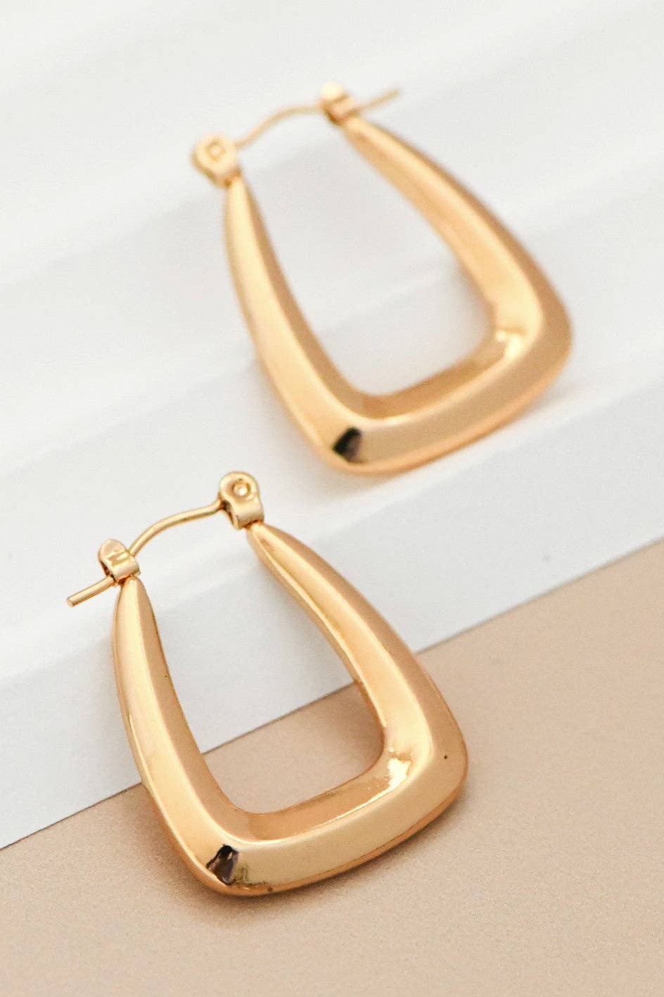 Flat U Hoop Earrings